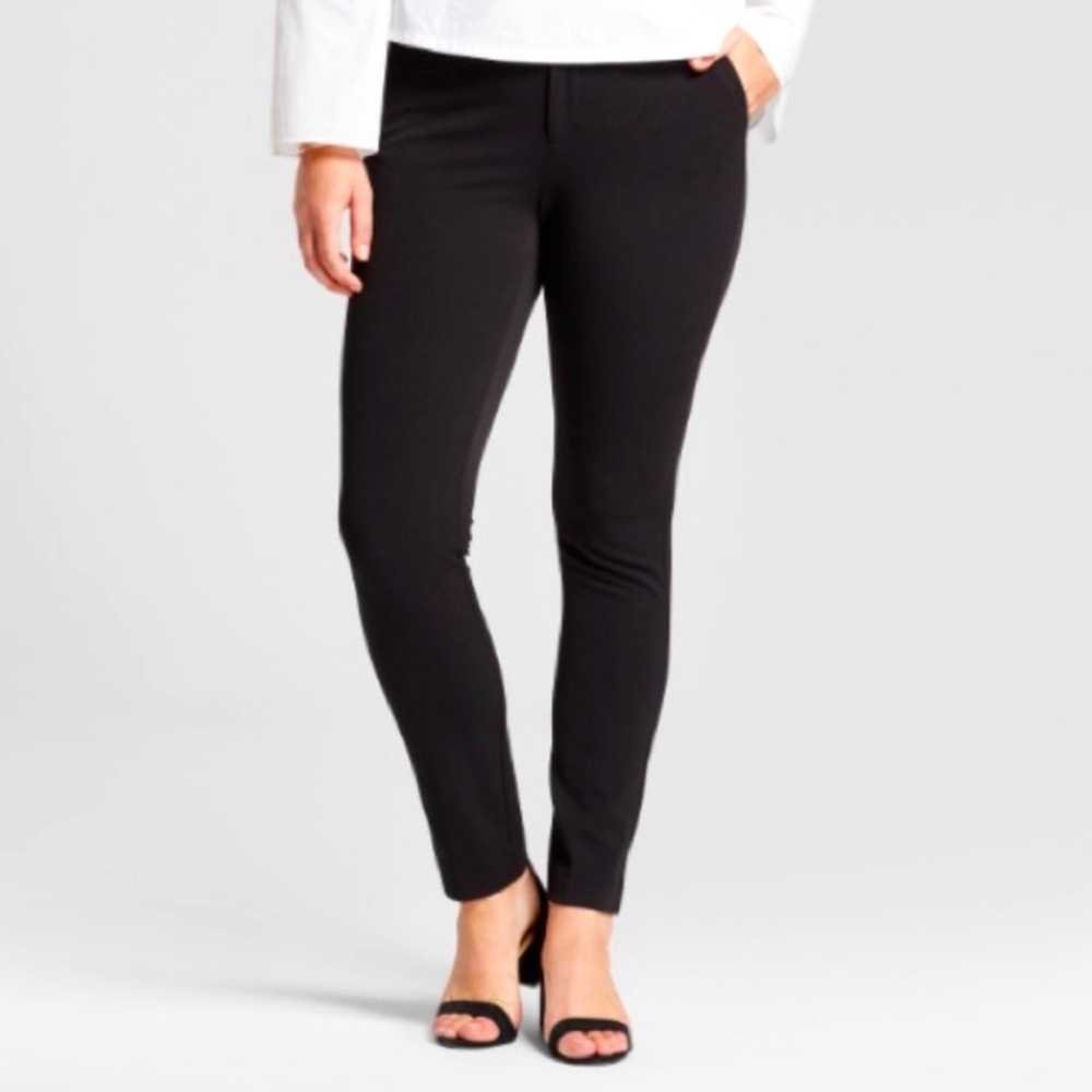 Women’s Merona Black Stretchy Side-Zip Skinny Work Pants size 8
